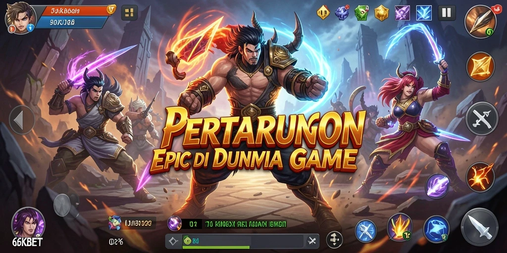 Screenshot gameplay menampilkan aksi pertarungan seru dalam 66KBET.