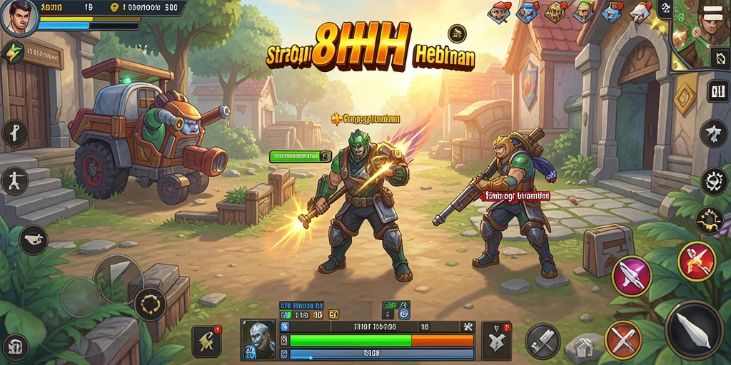 Tampilan gameplay menarik dari 8HHH yang penuh strategi.