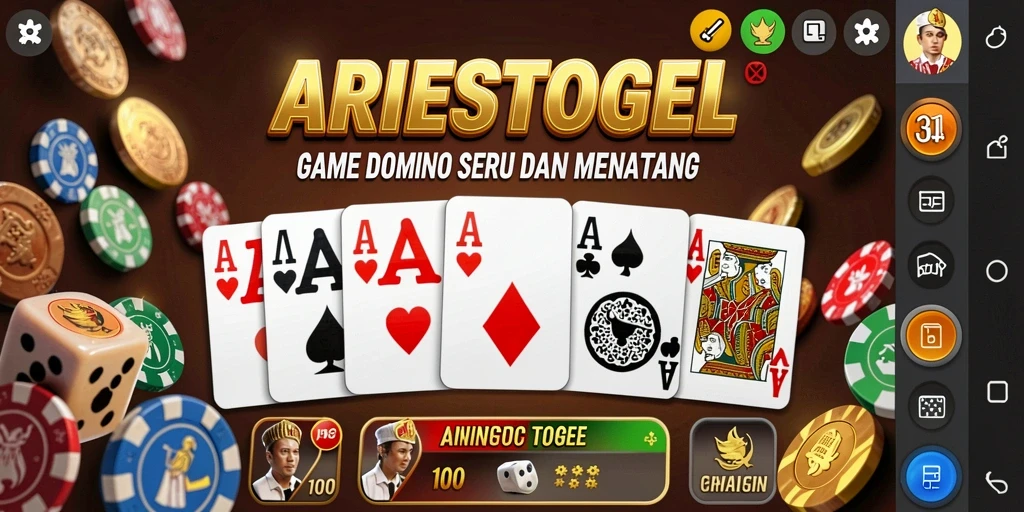 Tampilan gameplay seru dari ARIESTOGEL yang menampilkan strategi Domino.