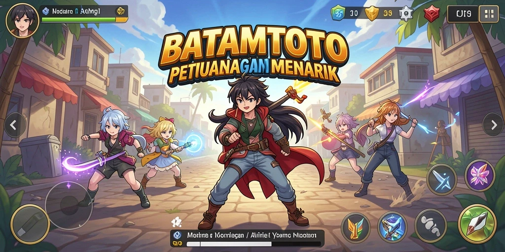 Tampilan gameplay seru dari BATAMTOTO dengan aksi penuh karakter Anime.