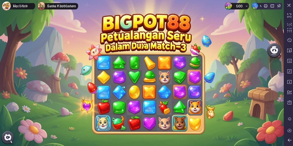 Tampilan gameplay menarik dari BIGPOT88 dengan objek warna-warni yang memikat.