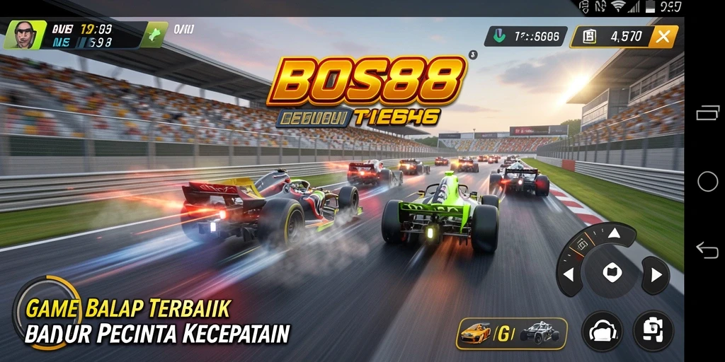 Screenshot gameplay BOS88 menampilkan balapan seru dengan grafis realistis.