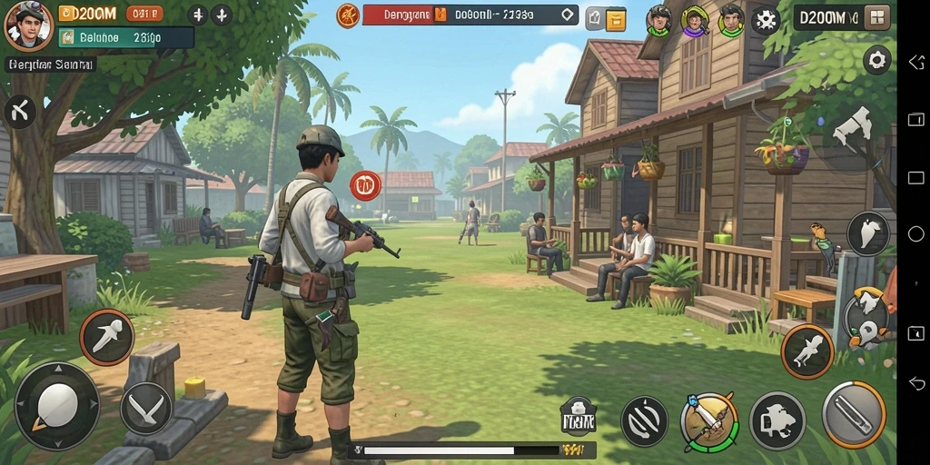 Tampilan gameplay D200M yang menarik dan penuh warna.