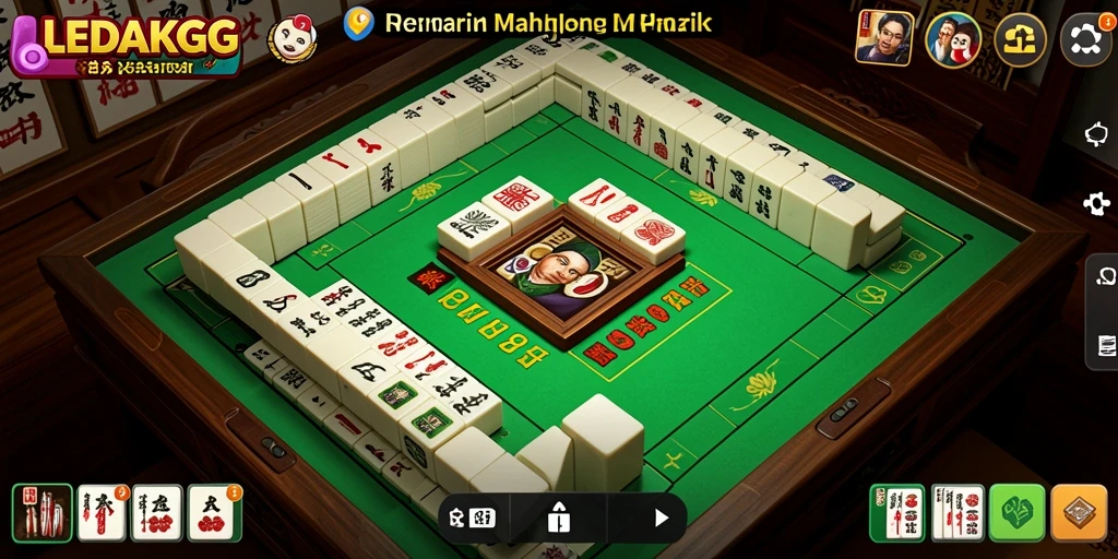 Tangkapan layar LEDAKGG yang menarik menampilkan gameplay Mahjong yang seru.