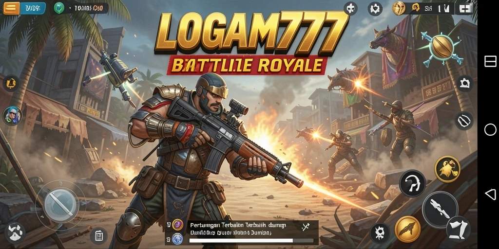 Gameplay seru LOGAM777 dalam pertarungan Battle Royale.