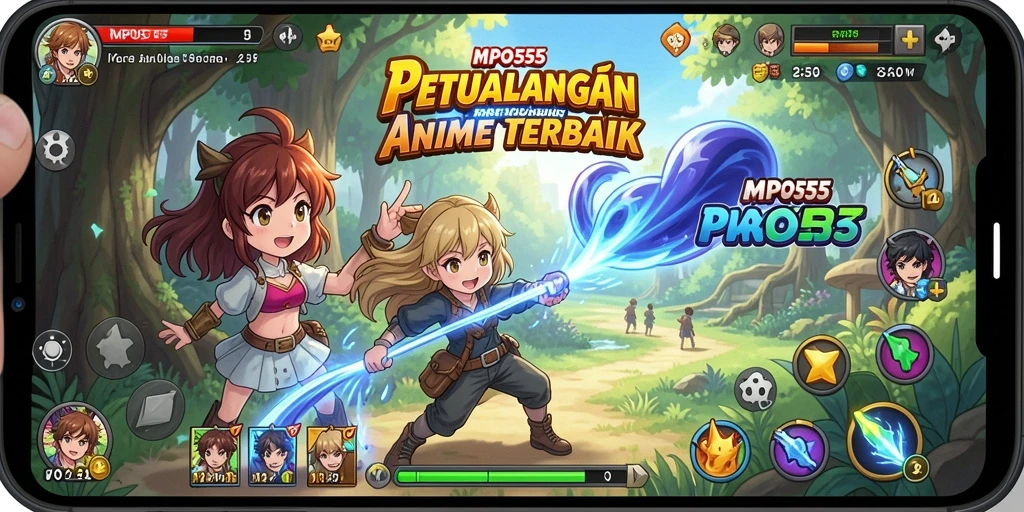 Screenshot MPO555 menampilkan aksi pertarungan karakter Anime yang menegangkan.