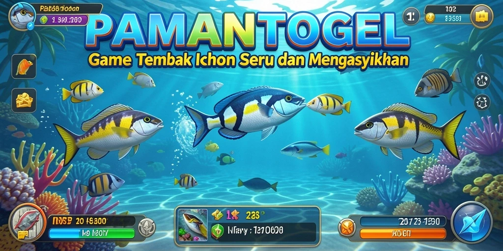 Screenshot menampilkan gameplay menembak ikan yang mendebarkan.