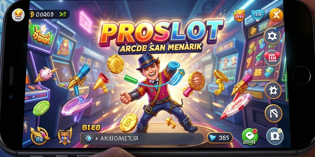 Tangkapan layar utama PROSLOT menunjukkan gameplay Arcade yang mendebarkan.