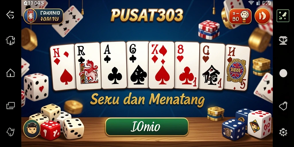 Screenshot gameplay PUSAT303 menampilkan aksi seru permainan Domino.