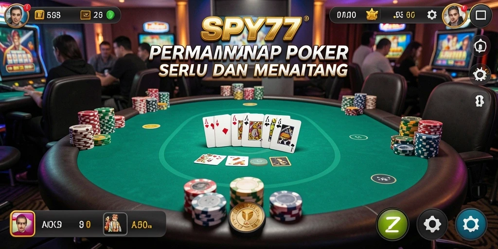 Screenshot gameplay SPY77 menampilkan suasana permainan poker yang kompetitif dan seru.
