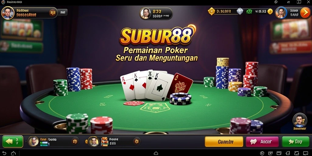 Tampilan gameplay SUBUR88 yang mendebarkan saat bermain Poker.