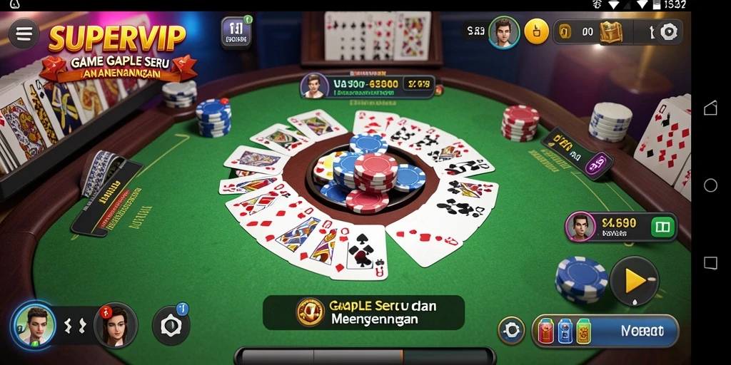 Tangkapan layar menunjukkan gameplay Gaple yang seru dan interaktif.